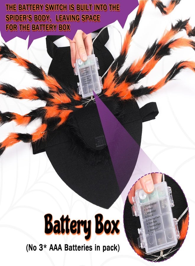 JaGely Halloween Costume for Dog, Dog Spider Costume with 64 LED Purple Lights, Light up Furry Costumes for Medium Large Dogs Funny Cosplay Costume Halloween Party - Image 4